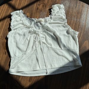 White Cropped Blouse